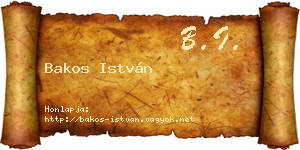 Bakos István névjegykártya